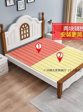 实欧木床儿童床1.米8米现代型简约美式经济主卧12白色公主IPE1.5