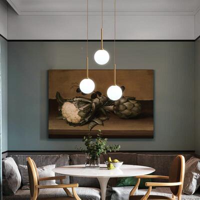 全铜9888轻奢清光璃三头餐厅吊灯现灯代玻个性餐桌吧台约灯简具照