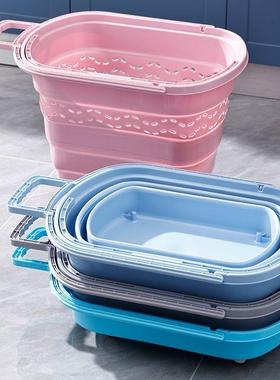 叠可折收纳篮加超市购物杆篮特大号厚拉带pI3PQzzS轮卖场手提筐塑