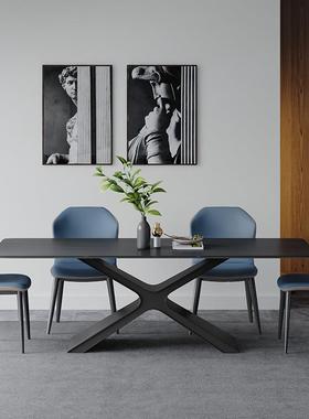 意式极简X形交叉户餐桌YJS643小型饭创现代简约长方形设计师意岩