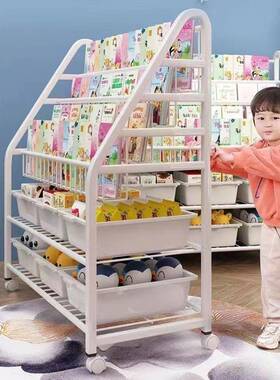 可移动儿童书架子落地网红绘本收纳架杂物VYS置架架物物品玩具收