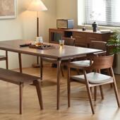 北桃美黑胡桃木简实餐桌现代约樱木xyj 66原木客厅餐厅木多功能大