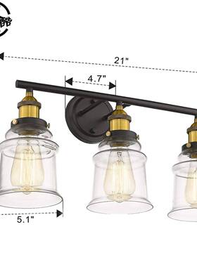 eba13428工浴室梳妆台室壁灯美式创意个性业风卧床y头镜前灯