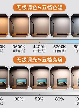 厂意1原5W护眼长臂台灯ED无55018线遥控L电脑办公创小夜灯夹子式