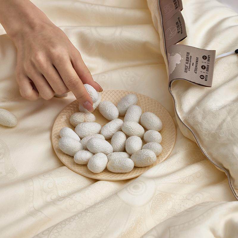 塔尖高端手工肤品桑珍蚕丝被丝滑轻亲自20240101由呼吸春秋被盈冬