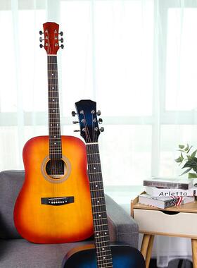 练琴41寸全椴a木手圆QD-H41Y角缺角民谣木吉他guitr吉他新入门民