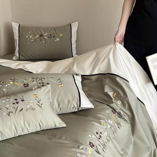 山花秋色春夏款010S被长绒棉密刺49063969精绣四件套高端轻奢罩床