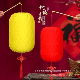 竹笼编提灯笼古装手持拍照道手发光古风灯手提家乡月舞蹈LDL道具