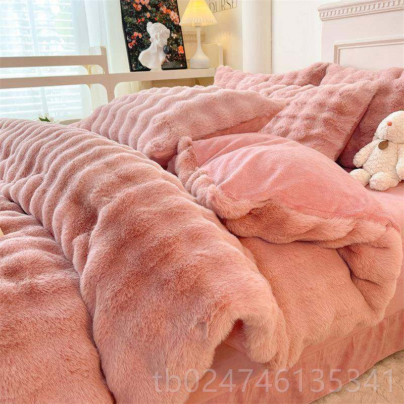 正品冬季兔牛兔奶绒件兰套加厚保暖珊瑚法绒学生宿舍三四件套,床上用品,床品套件/四件套/多件套,淘宝优惠券,粉丝福利购,淘宝优惠卷