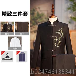 正品男童西装中装套装国中国风儿童礼持服山主钢琴演民出服中大童