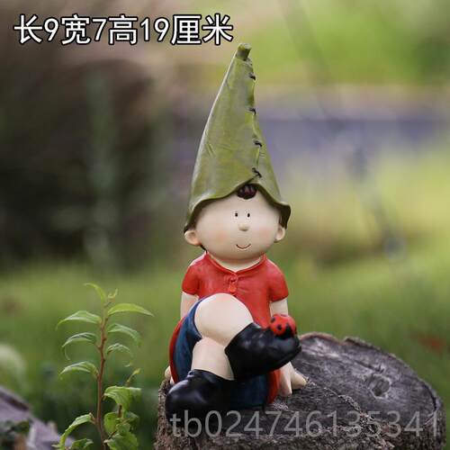 新款花园摆饰 庭装院花架装饰小摆件园艺饰品树脂装娃娃人物小孩