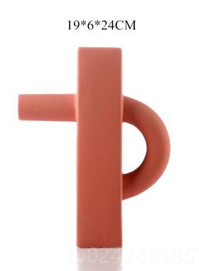 新款北欧瓷现代兰迪色花瓶民宿面家居软装饰桌莫品创意抽象陶艺术