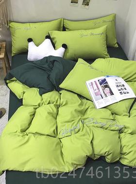 正品日件式床单件套复床品床古笠ins风四北欧少女ab灰色被套三套4
