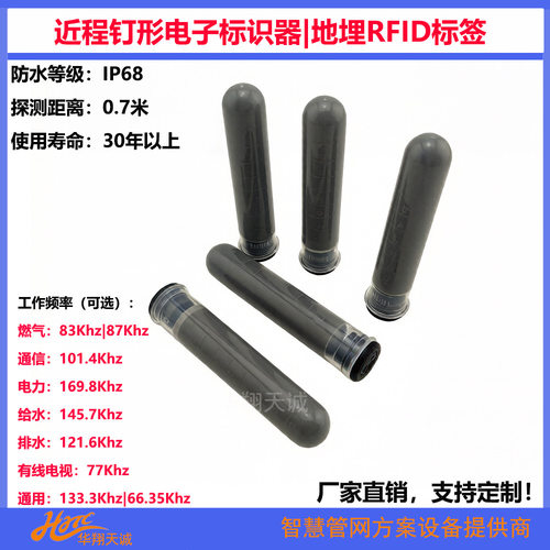 钉形电子标识器 地埋低频RFID标签 标识钉 供水给水管道定位装置