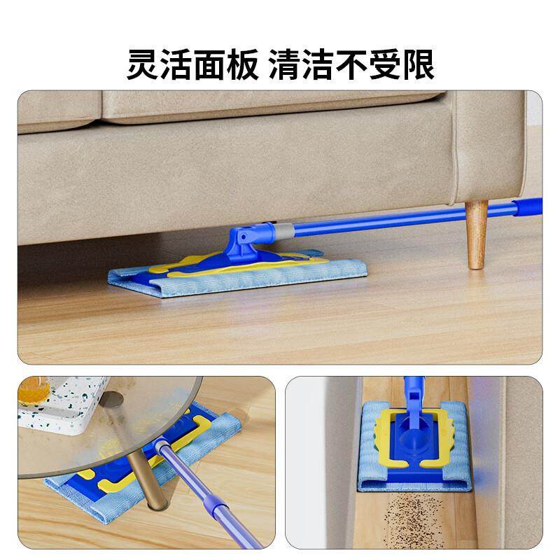 世家平板拖把夹布拖家用除尘高手木地板一拖净夹毛巾灵巧地拖墩布