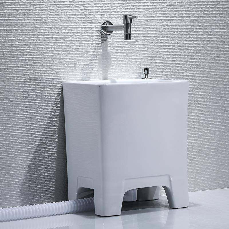 cs高脚小号拖把池家用阳台卫生间地盆拖布池陶瓷墩布池33×27