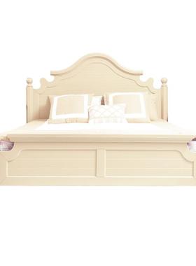 4I美式实木床1米5床法式公主床绿色主卧婚床地中海风格家