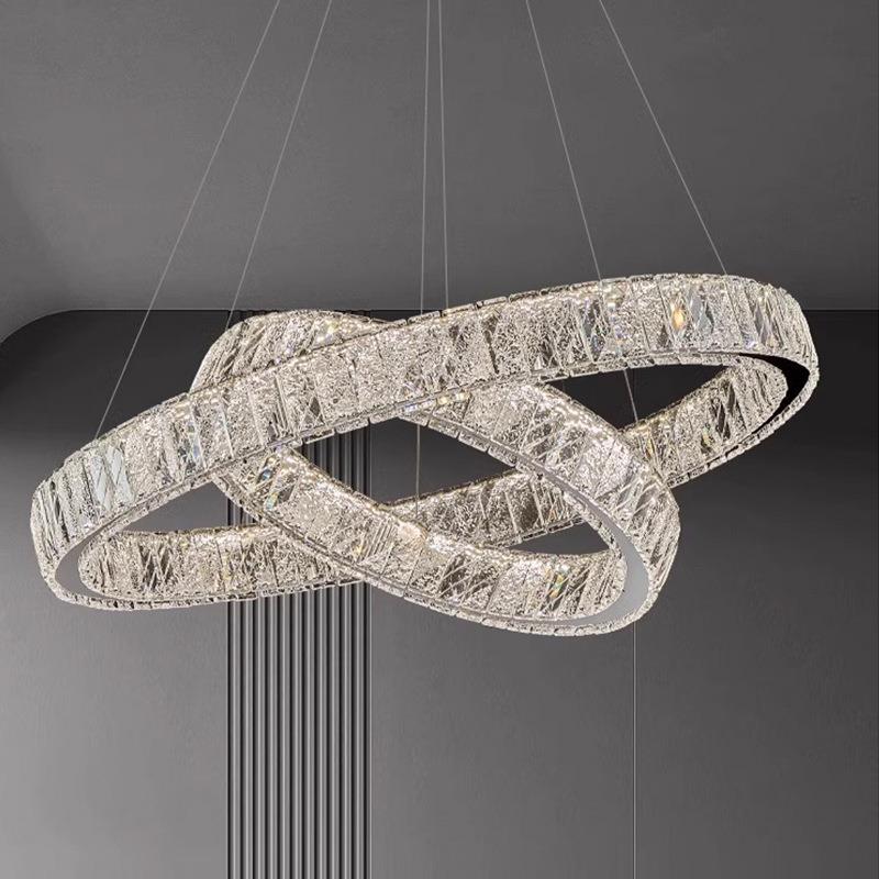 轻奢水晶吊灯客厅餐厅高端简约现代圆形水晶吊灯直销吊灯