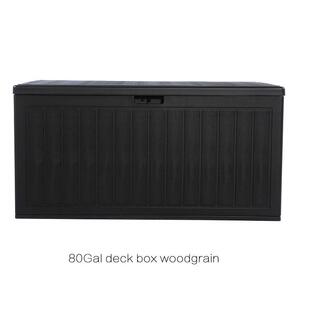 户外储物柜双层80Gallon庭院花园防水防潮收纳箱欧式收纳柜