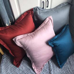 100支纯棉简约抱枕套65x65x60不含芯50床头靠垫大号靠背方枕