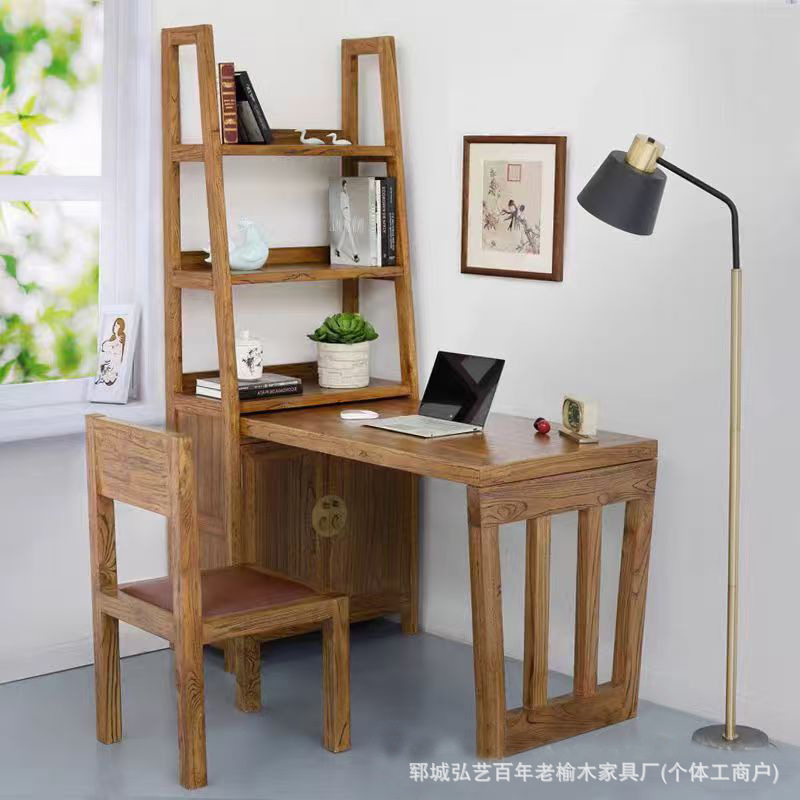 老门板实木边几客厅沙发角几小巧实用现代简约多功能双层置物架图片