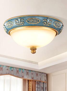 欧式吸顶灯美式乡村地中海复古卧室过道阳台玄关LED树脂吸顶灯