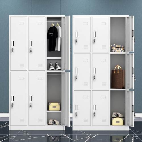 更衣柜钢制铁皮储物柜带锁存包柜职员宿舍换衣柜子二十四门柜