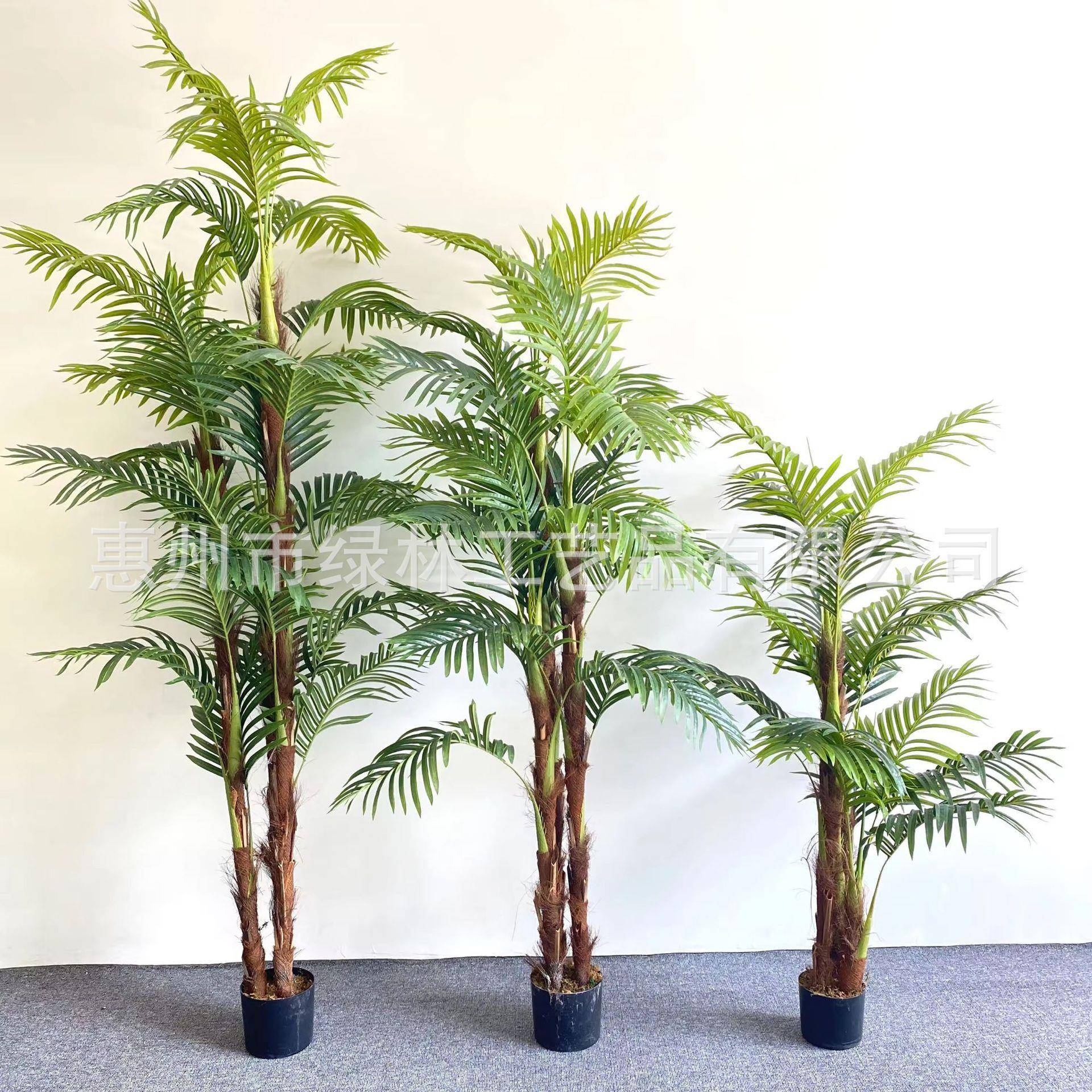 仿真散尾葵绿植装饰商场家居盆栽凤尾葵落地植物细竹葵仿真棕毛葵