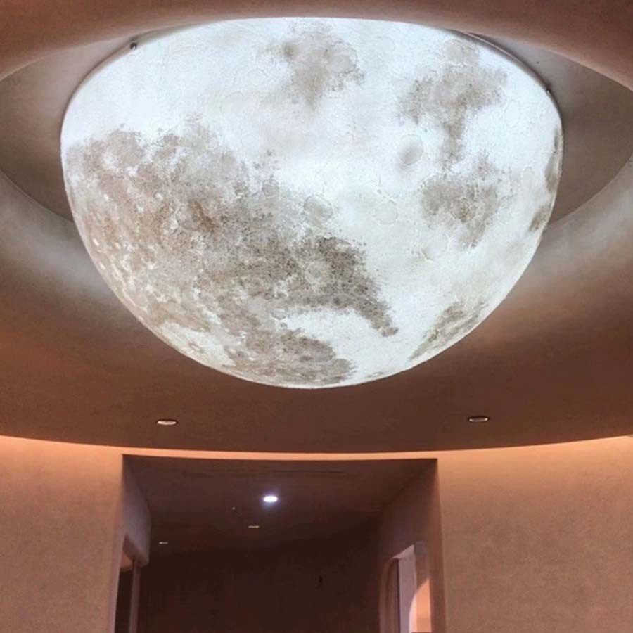 创意月球陨坑吸顶灯客厅卧室