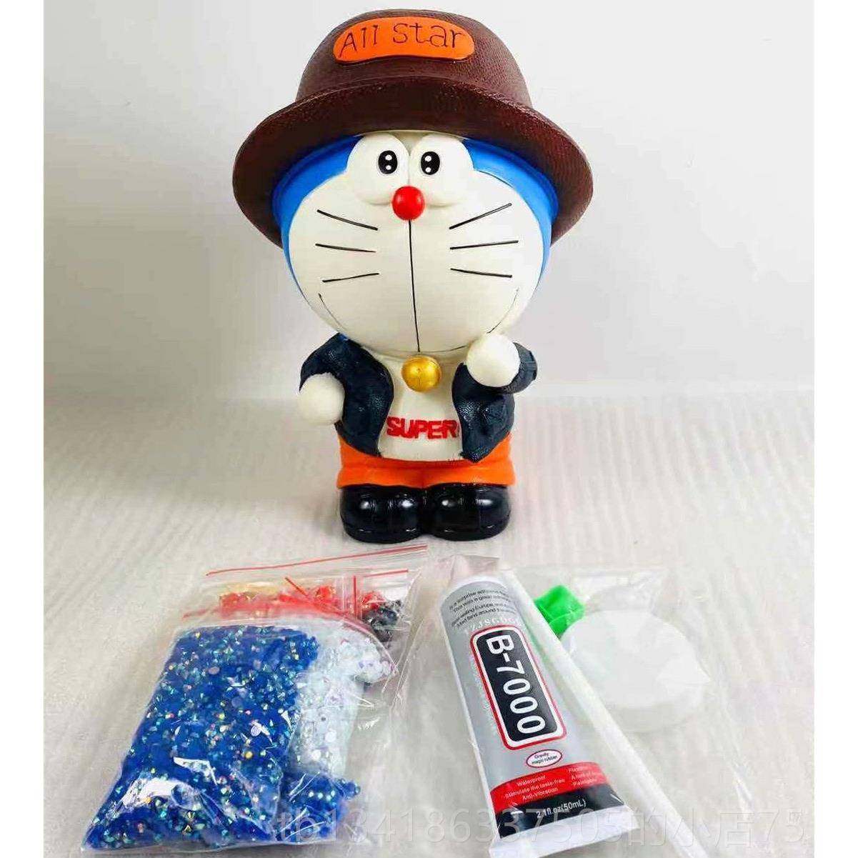 正品带帽钱罐贴钻可爱通储钱罐搪胶存储蓄卡罐儿童礼物送女朋子友