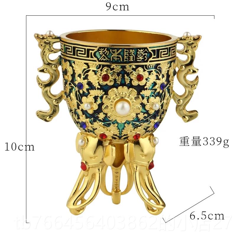 新款面金瓯永固杯摆件奢华复古铜务器家居桌饰品厅客创意酒杯商礼图片