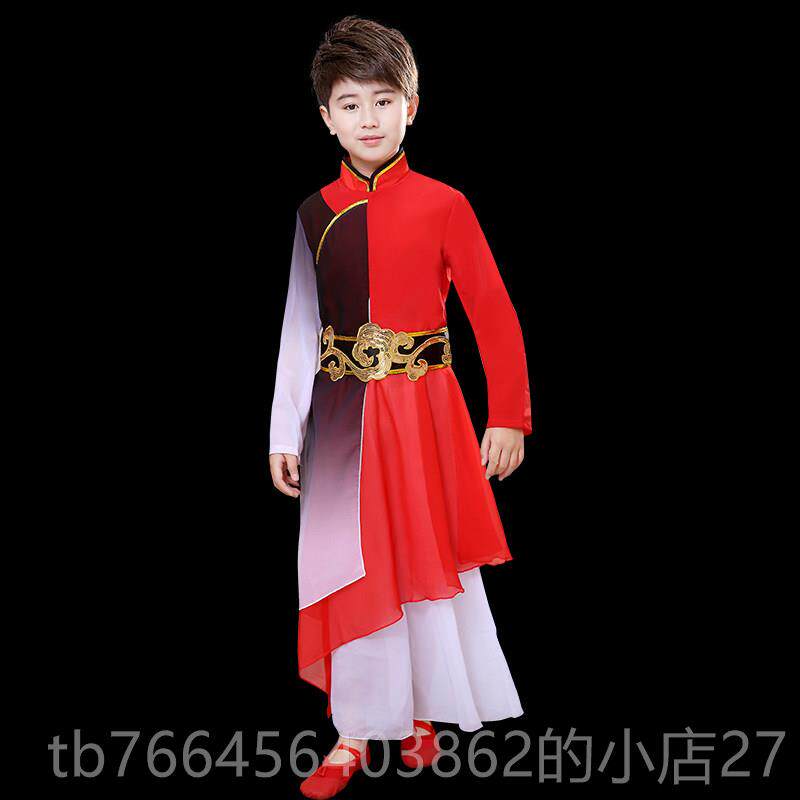 新款新款中国好扇少年舞蹈少年志群演服出服儿童书简舞舞剑舞子舞