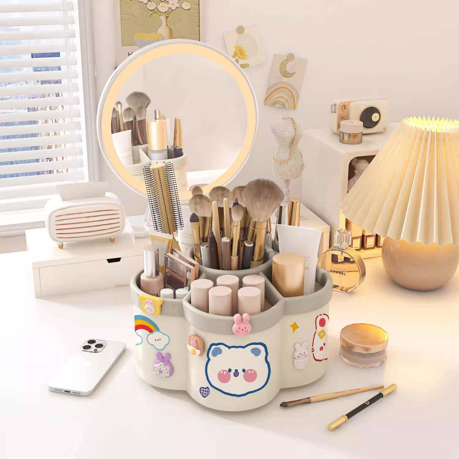 旋转笔筒多能功大容办公无品牌/量室书桌面文具收纳笔盒桶笔架学