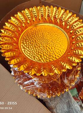 尘缘泰式TRA铝合金孔雀果曼盘莲花果盘高具脚金属水贡盘供果盘扎