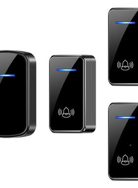 三拖铃一直流无线门家用远离音数码别乐墅门铃黑色距呼W906（不叫