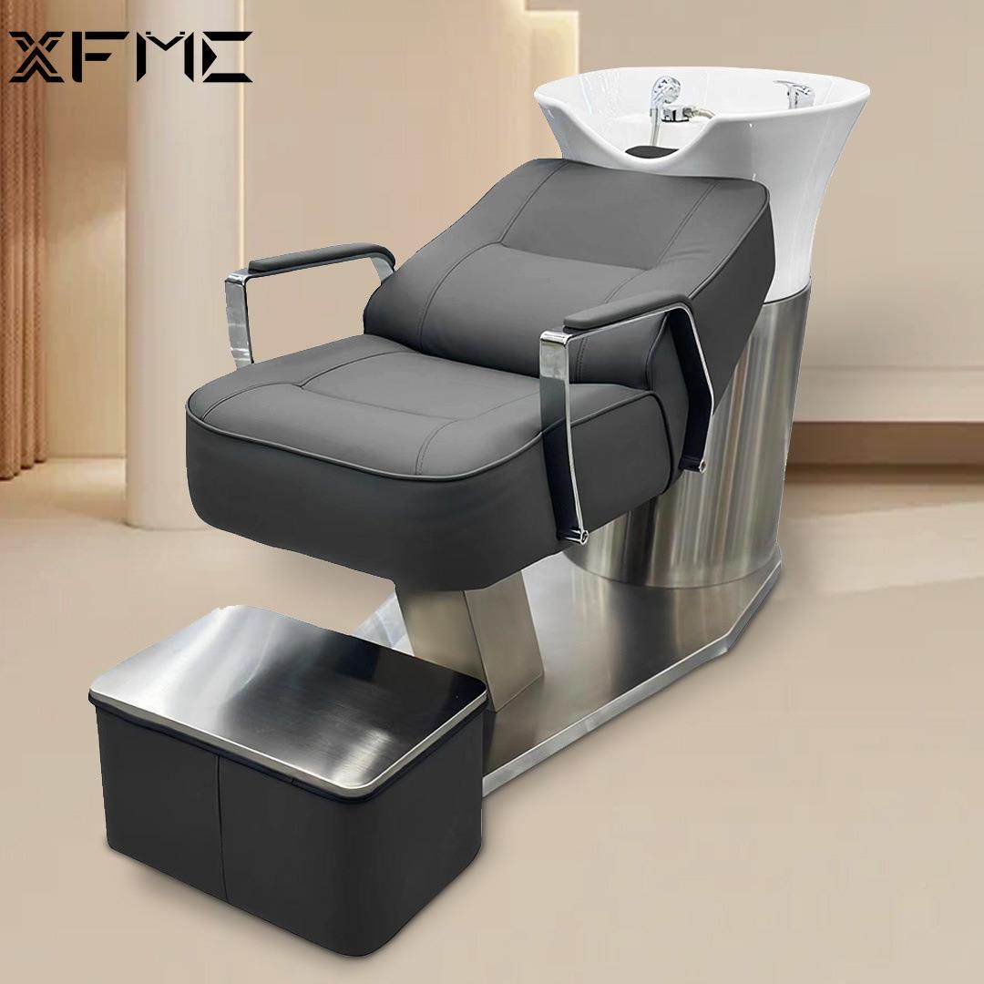 网红发店C-5035冲水头床专业理发洗廊沙龙半躺式色皮革洗头黑椅,商业/办公家具,美容床/美发床/洗头床,淘宝优惠券,粉丝福利购,淘宝优惠卷