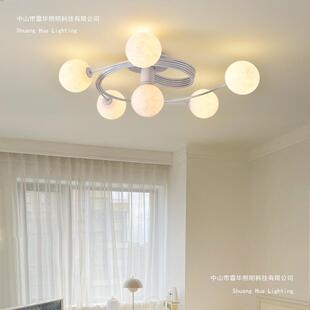 17942月25新款奶油山风卧室灯创意球造型吸顶灯全光谱网红艺术0中