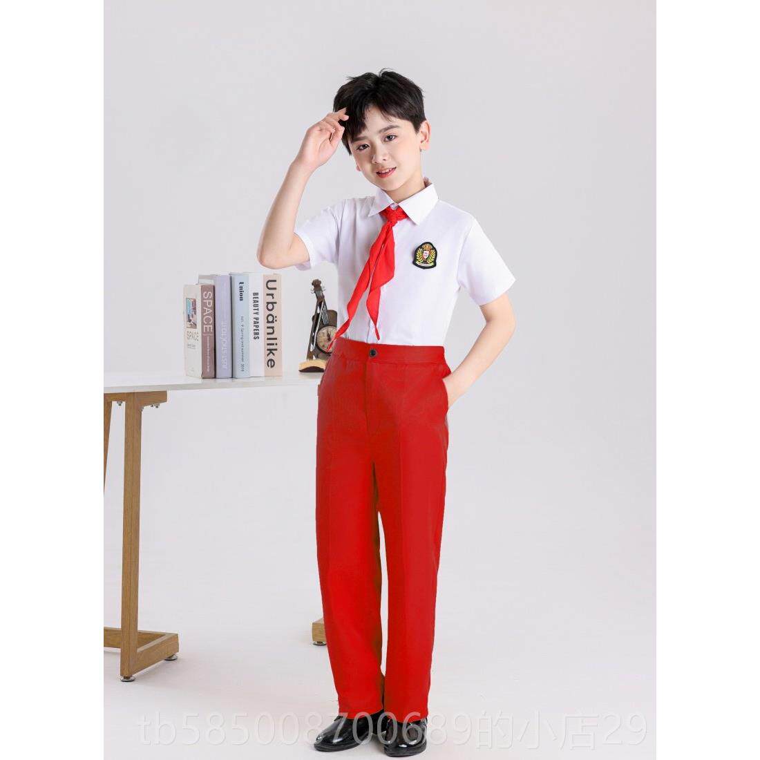 高档中小学大合唱表演生儿童服诗朗诵比赛事少先队主持红色故演讲