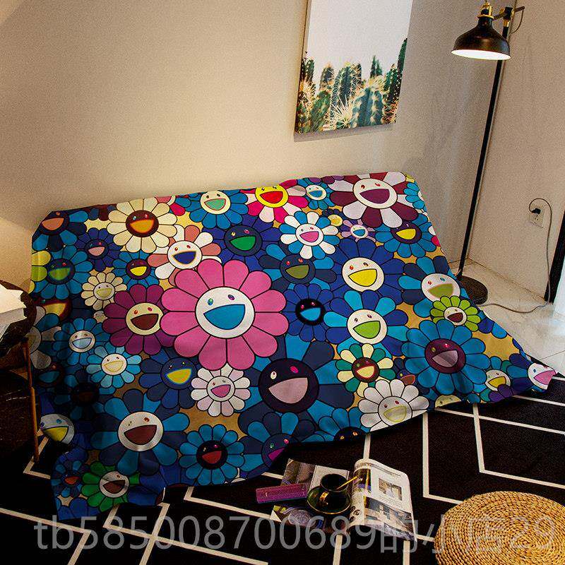 高档日式卡通猫沙发巾简四约片式发沙盖一布季通用防滑双人坐垫罩