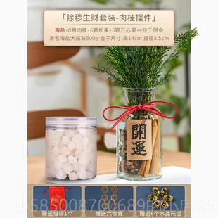 新款肉桂生财玻璃瓶子摆件招财进宝件办送公室工位装饰摆生日礼物