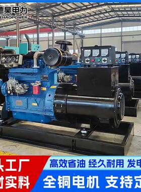 潍防坊柴油发电机组50w省低噪音可移动雨油养k殖户备用发AIN电机
