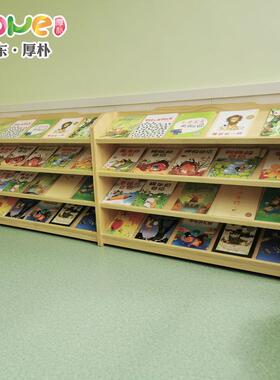 幼儿园绘实木四层本架实木斜绘面陈列层柜儿童本CBU单面摆放四书