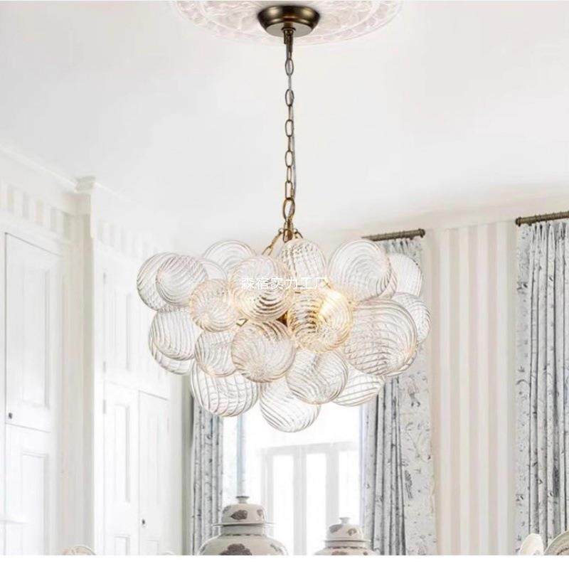 美式轻奢漩涡客餐法厅主灯现代奢轻式卧室厅挑空玻璃泡泡球吊119,家装灯饰光源,智能吊灯,淘宝优惠券,粉丝福利购,淘宝优惠卷