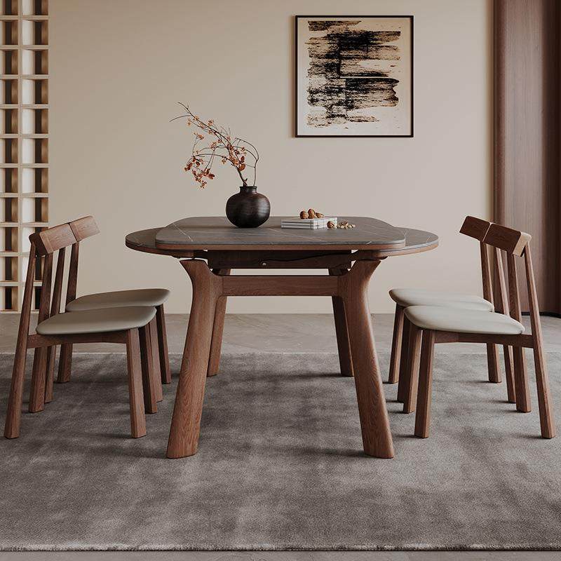 伸缩岩板实木餐桌家用小户型两可现变桌代简BGF约轻奢方圆圆用餐,鲜花速递/花卉仿真/绿植园艺,其它园艺用品,淘宝优惠券,粉丝福利购,淘宝优惠卷