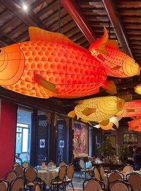 发光手工金鱼锦鲤古鱼灯笼鲤灯鱼龙鱼灯ESH笼汉服风持悬挂装手饰