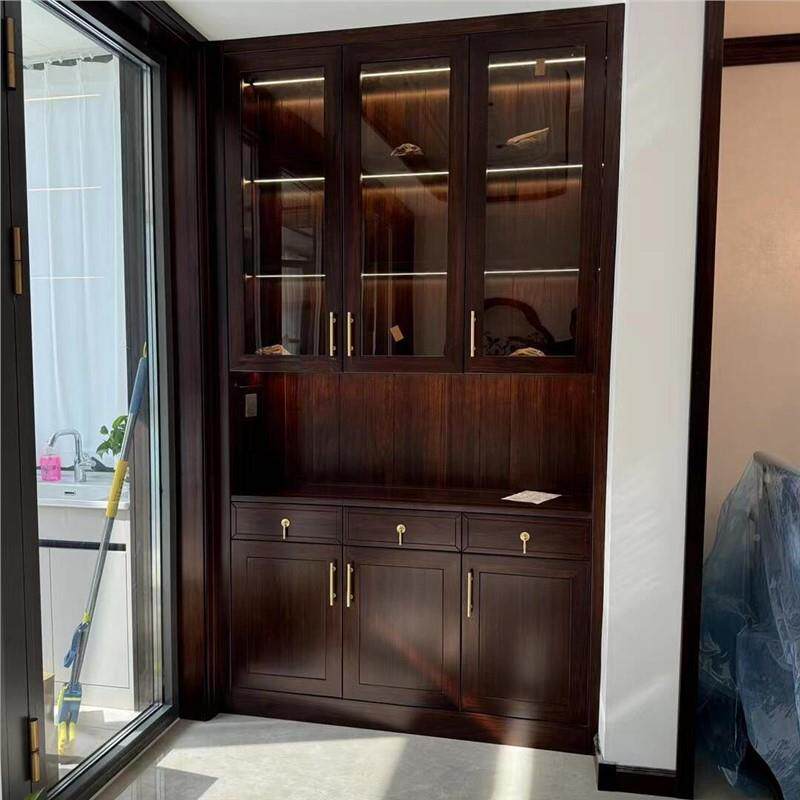设计ENO师款建别墅新中式全上屋物柜大平层酒柜别自墅乌金木储门