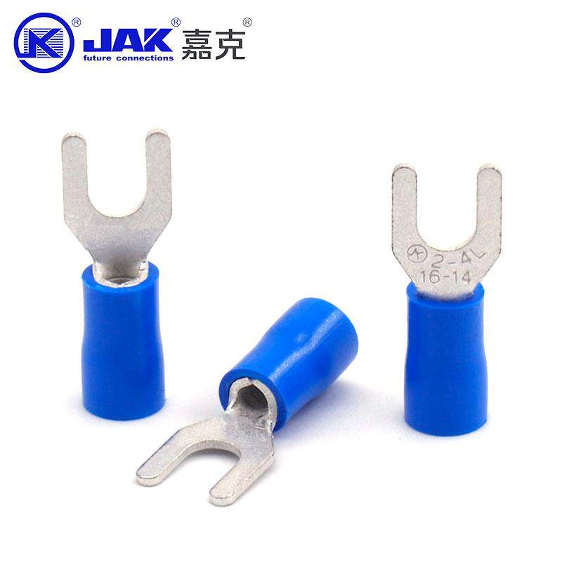 SV2-L叉形端子国标口紫铜冷压端开子鼻接4线端头RLU预绝缘接插线