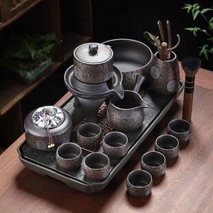 茶套具套装黑整泥紫砂自动茶防具全懒人烫家用客通用款厅办公茶壶