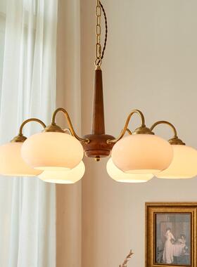 日室式原木风厅柿子灯胡桃木餐复客厅吊灯中古古吊灯vi146ntage卧