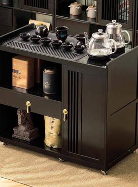移动茶桌台小茶烧水壶一阳体家用茶水柜茶车实台木茶几煮XCM泡茶